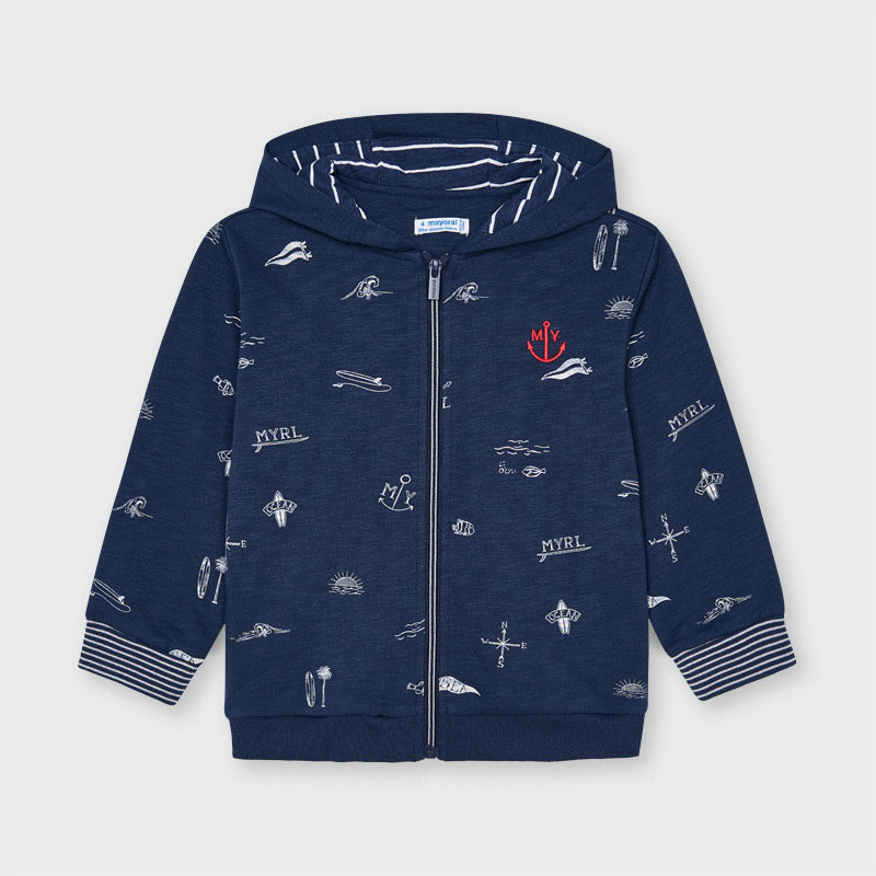 Mayoral Bluza we wzory z kapturem dla chłopca 3409 col.24 Noc Mayoral - 1