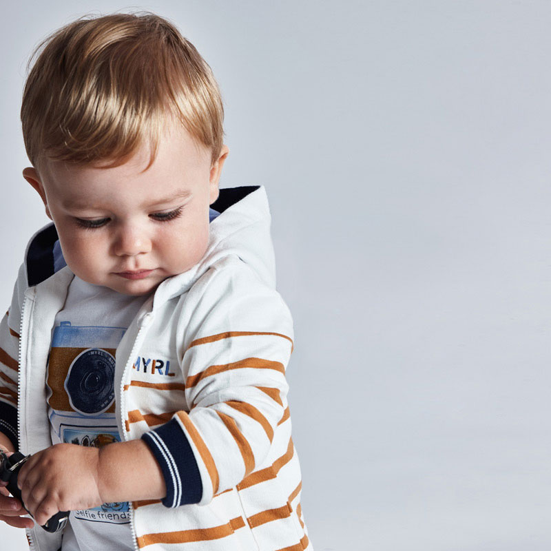 Mayoral Bluza w paski dla chłopca 1408 col.37 Karmel Mayoral - 1