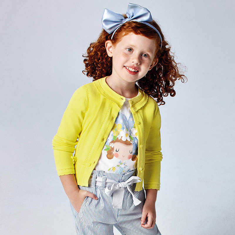 Mayoral Sweterek trykotowy Ecofriends dla dziewczynki 3324 col.39 Żółty Mayoral - 1