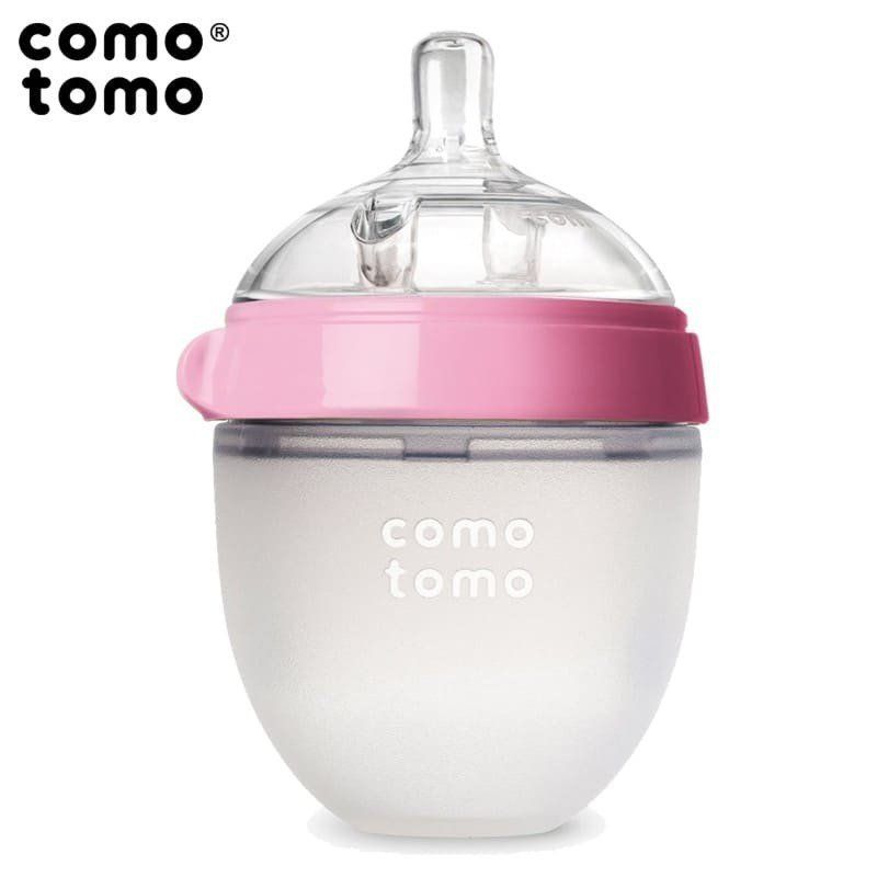 COMOTOMO - antykolkowa butelka silikonowa MOM'S BREAST 150 ml Pink NEWBORN como tomo - 1