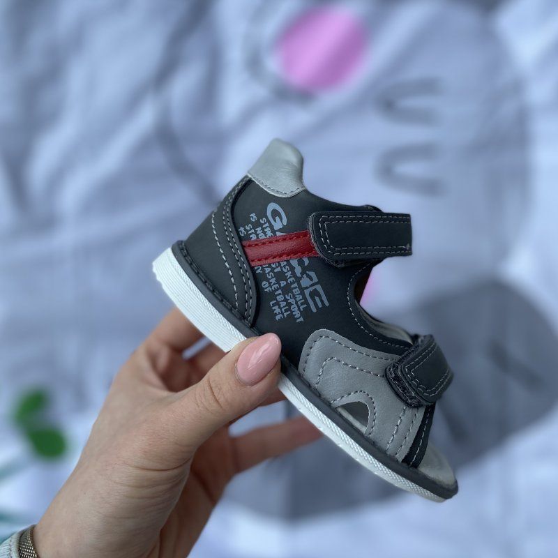 AMERICAN CLUB Sandały chłopięce szare XD 14/21 American Club - 1