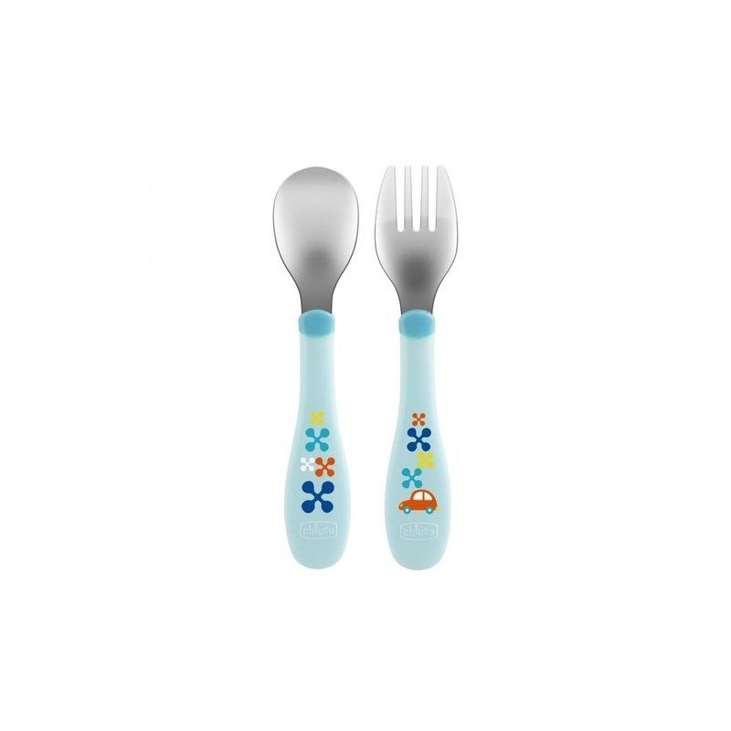 CHICCO Sztućce metalowe niebieskie Chicco - 1