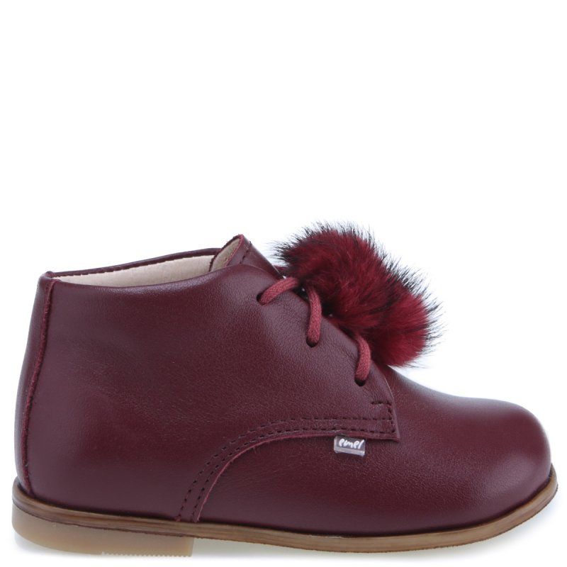 Emel buty trzewiki z pomponem bordowe E1426E-4 Emel - 1
