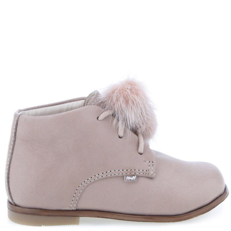 Emel buty trzewiki z pomponem beżowe E1426E-5 Emel - 1