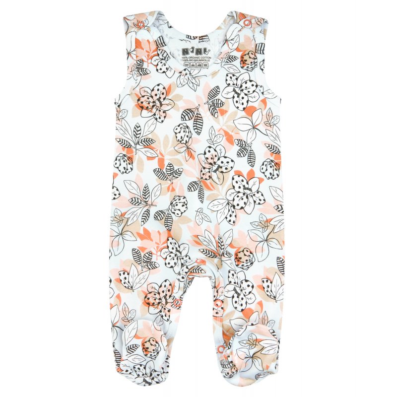 NINI Kolorowe śpiochy niemowlęce z bawełny organicznej dla dziewczynki MAGNOLIA NINI - 1