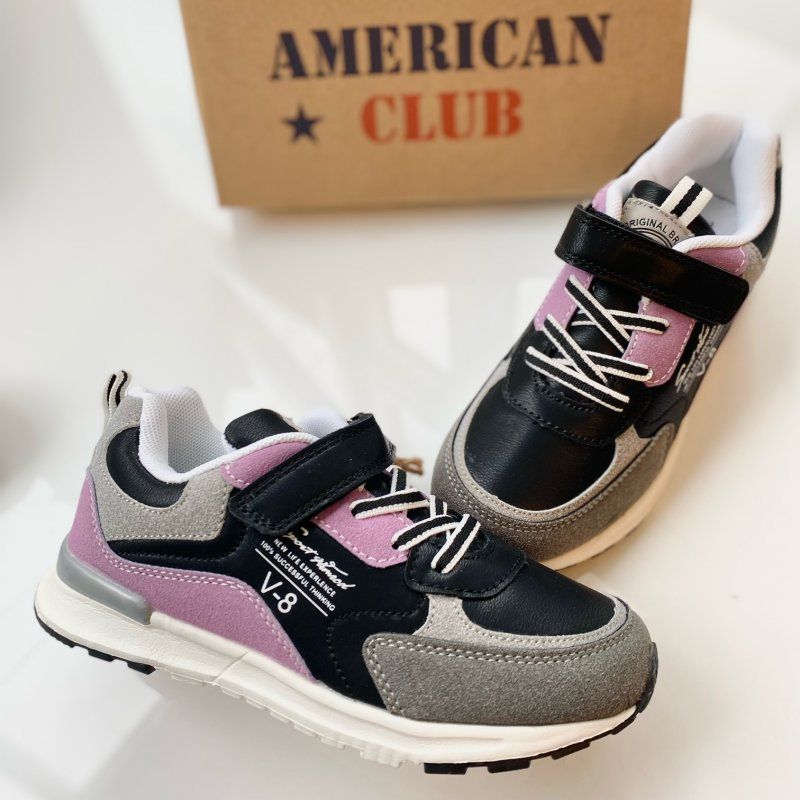 AMERICAN CLUB Buty sportowe dziewczęce czarno-różowe ES 41/21 American Club - 1