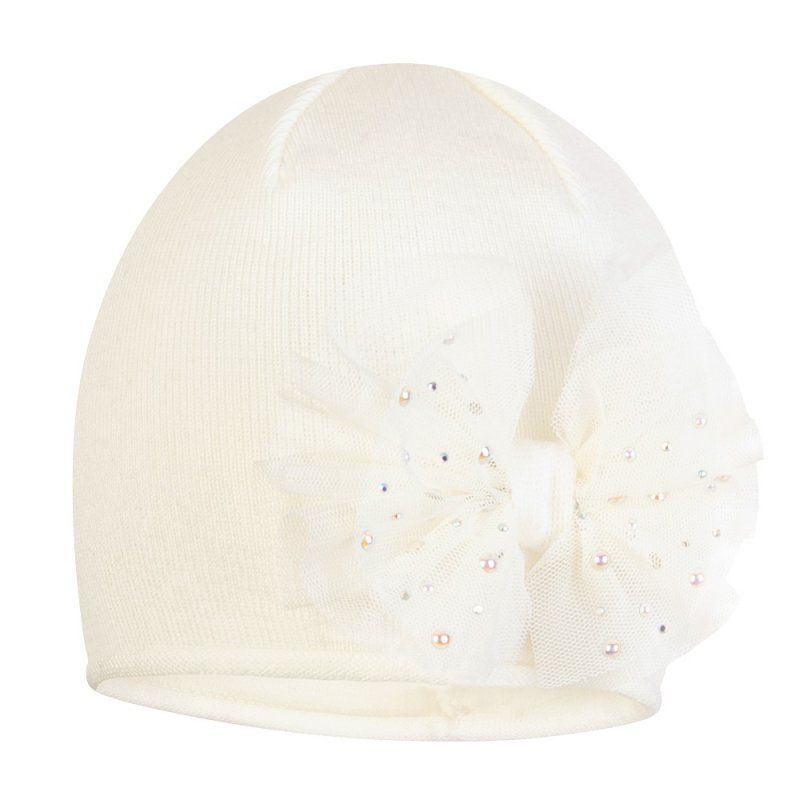 BROEL Czapka niemowlęca dla dziewczynki BALI Ecru Broel - 1