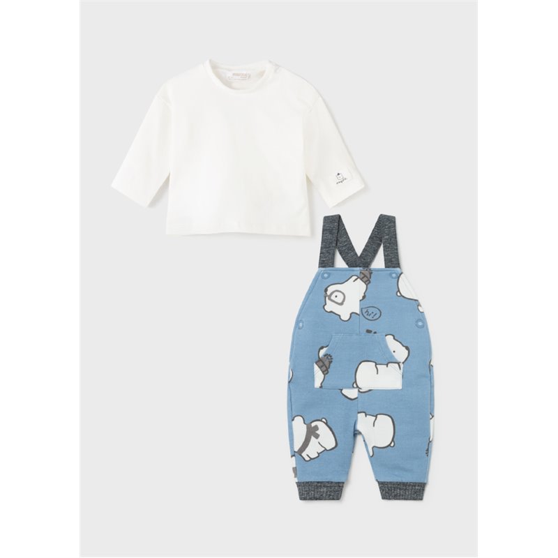 Mayoral Komplet z ogrodniczkami ECOFRIENDS dla noworodka chłopca 2689 col.36 Mayoral - 1