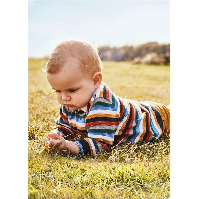 Mayoral Sweter w paski dla niemowlęcia chłopca 2378 col.30