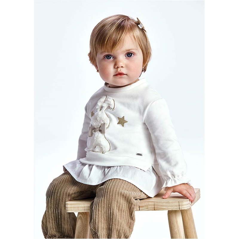 Mayoral Bluza z falbanką dla niemowlęcia dziewczynki 2427 col.65