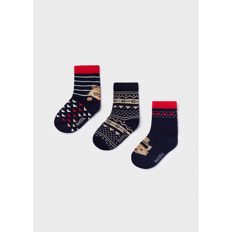 Mayoral Zestaw 3 par skarpetek fox dla niemowlęcia chłopca 10095 col.82