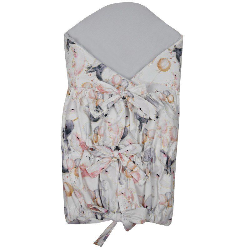 EKO Rożek bawełniany drukowany z kokosem WHALE/GREY  RO-28 Eko kids - 1