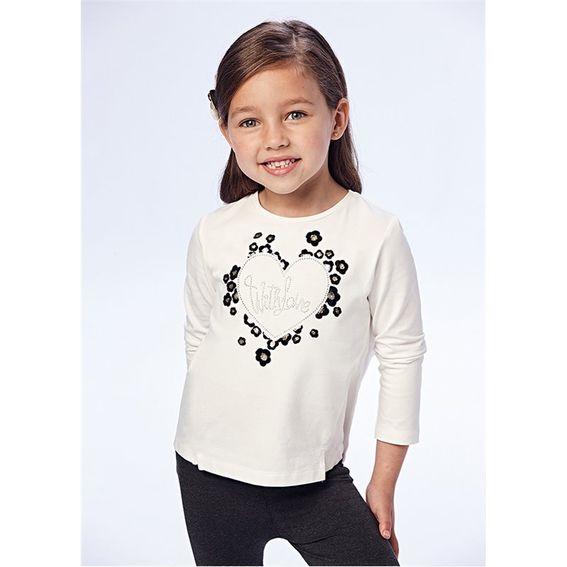 Mayoral Koszulka ECOFRIENDS serce flock dla dziewczynki 4012 col.70