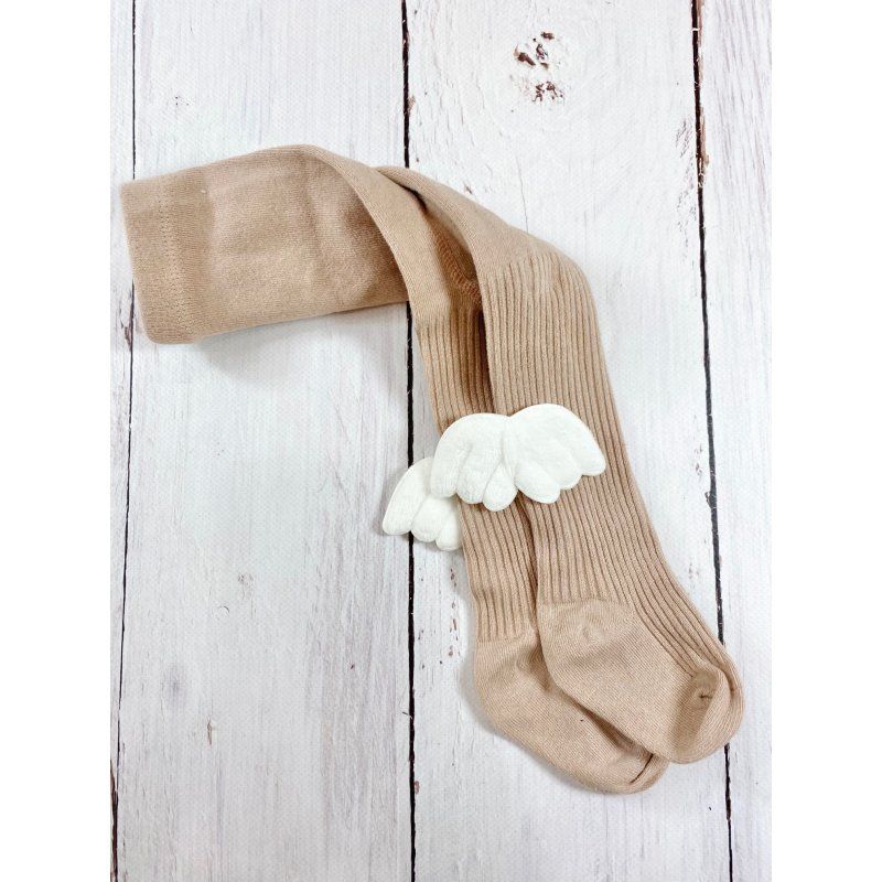 Rajstopy ze skrzydełkami brudny róż  - 1