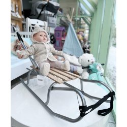WADO Sanki drewniane z metalowym oparciem srebrne WADO - 1