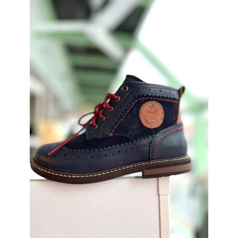 Emel buty trzewiki eleganckie granatowe E2700-3 Emel - 1