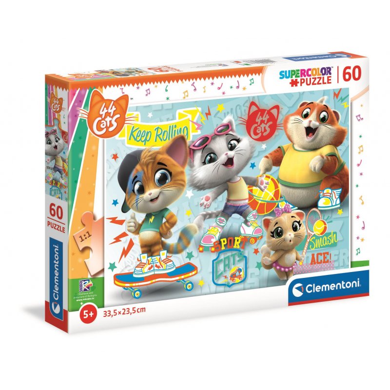 Clementoni Puzzle supercolor 44 Cats 26063 60el 5+ Clementoni - 1