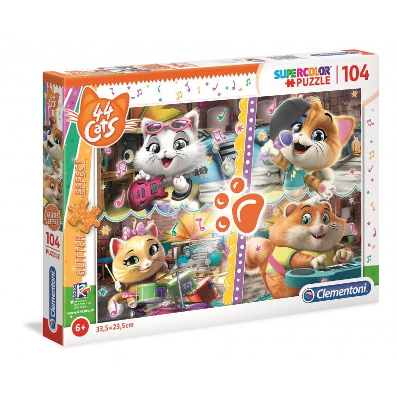 Clementoni Puzzle supercolor 44 Cats 27536 104el Clementoni - 1