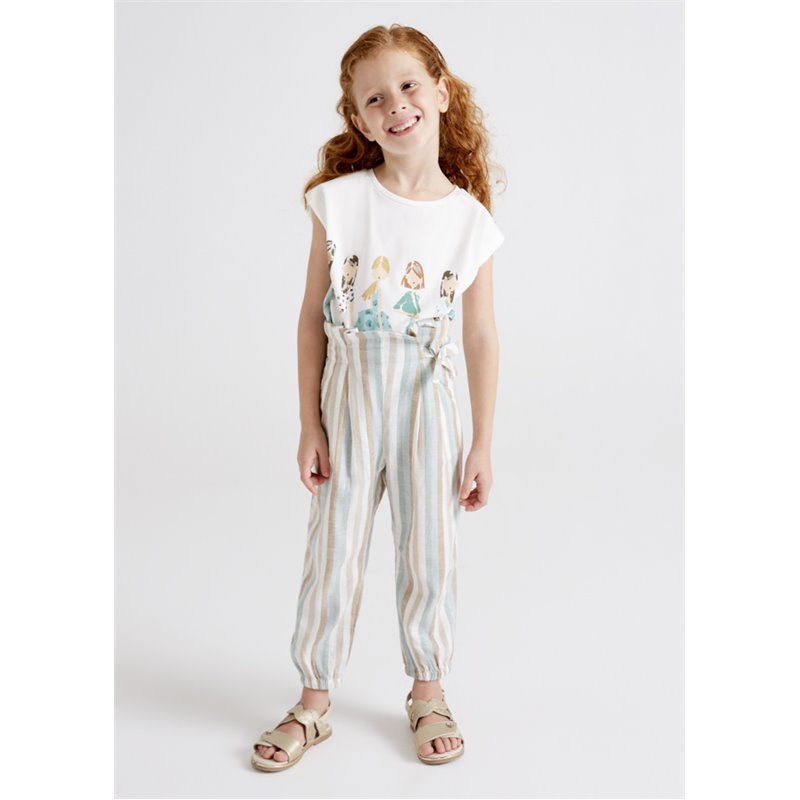 Mayoral Długie lniane spodnie dla dziewczynki 3588 col. 58 Mayoral - 1