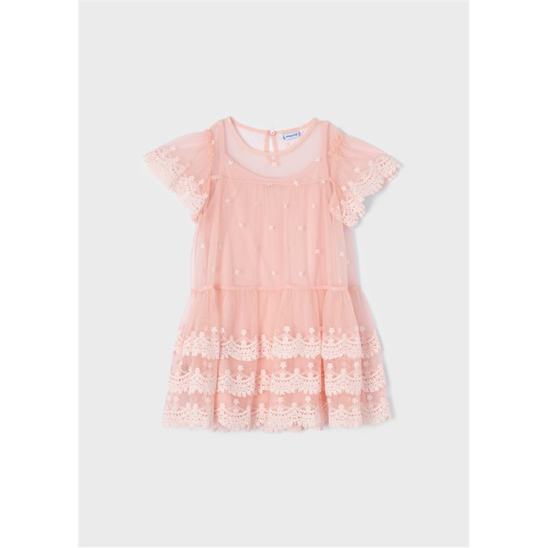 Mayoral Elegancka sukienka tiulowa z haftem 3935 col 30