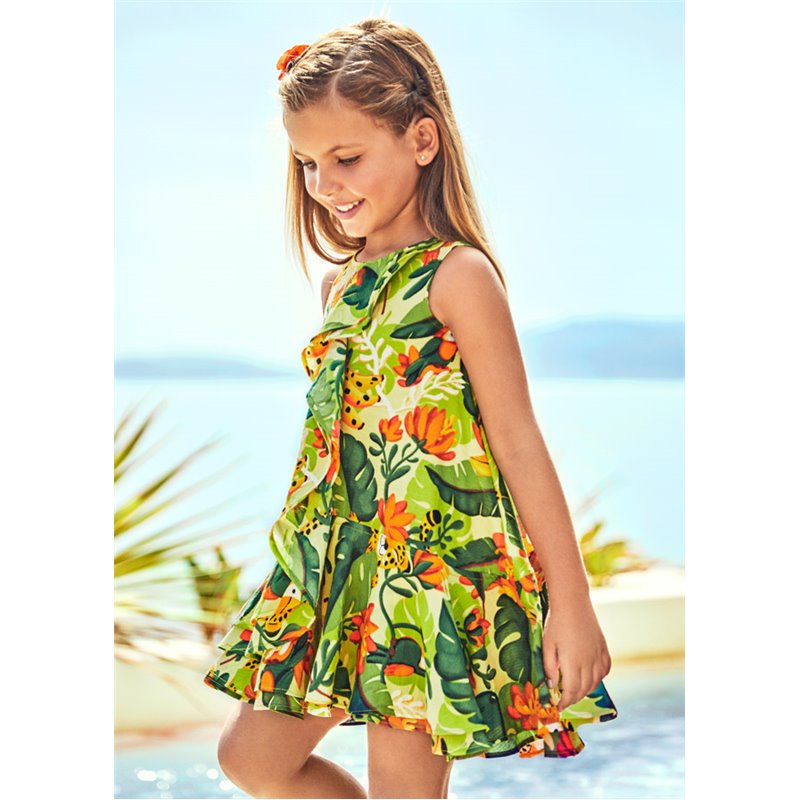 Mayoral Sukienka z wiskozy z nadrukiem Tropical 3932 col. 8 Mayoral - 1