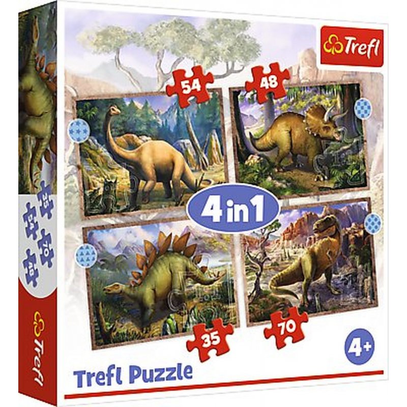 Puzzle 4 w 1 Ciekawe dinozaury 34383 Trefl p8 Trefl - 1