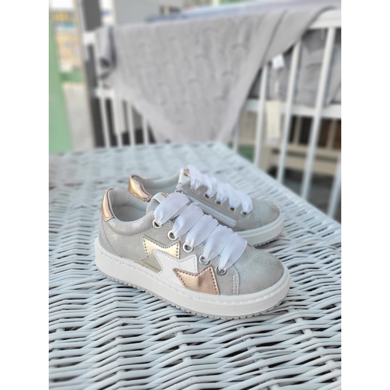 Primigi sneakersy trzewiki sportowe szare gwiazdki 1867000 Primigi - 3