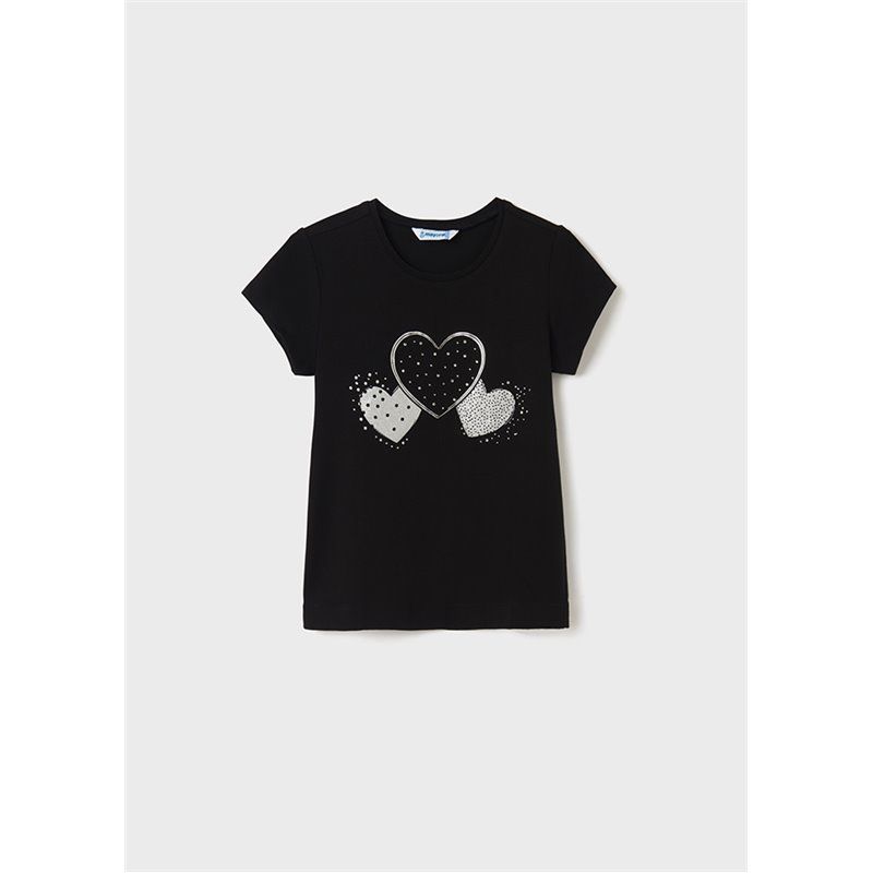 Mayoral Koszulka z krótkim rękawem dziewczęca T-shirt Serduszka basic 854 col. 37 Mayoral - 1