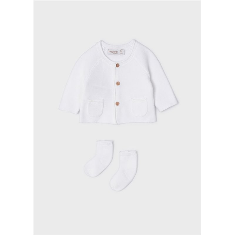 Mayoral Sweterek ze skarpetkami dla małej dziewczynki noworodka ECOFRIENDS 1346 col. 43 Mayoral - 1