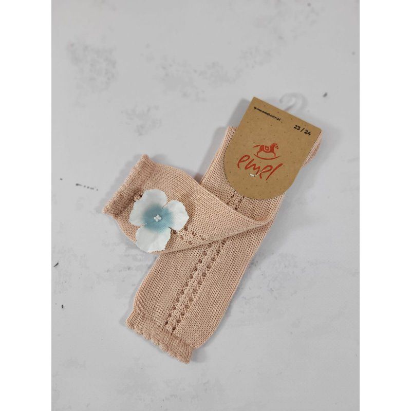 Emel Podkolanówki skarpetki wysokie ażur brudny róż 203-1 Emel - 1