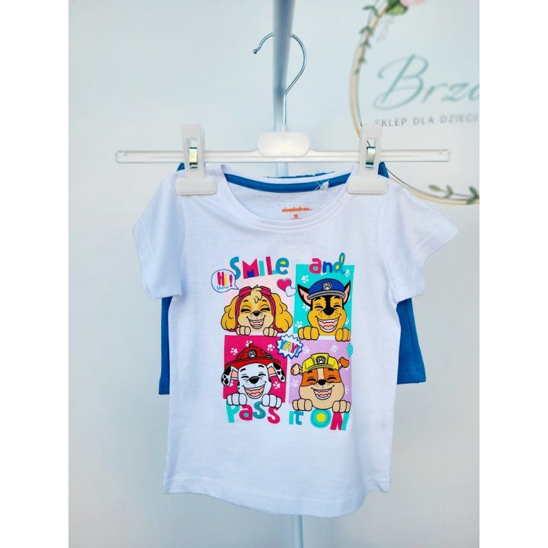 Psi Patrol Piżama z krótkim rękawem biały niebieski 1739 Psi Patrol - 1