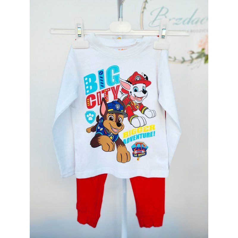 Psi Patrol Piżama z długim rękawem dla chłopca biała Psi Patrol - 1