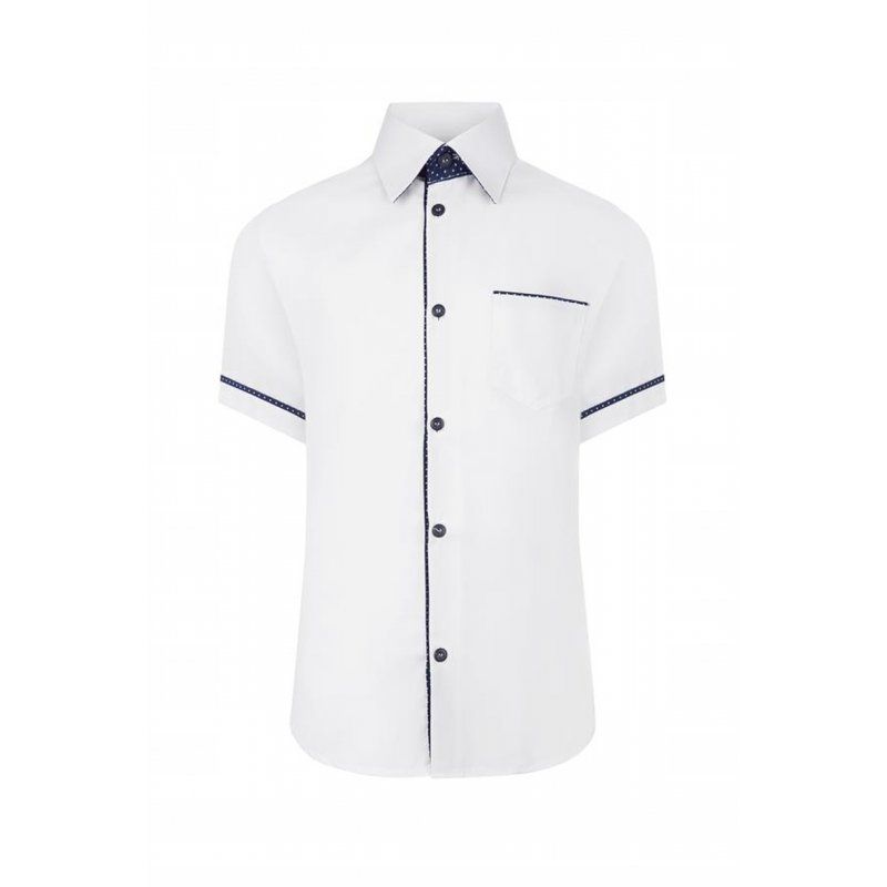 Koszula wizytowa biała krótki rękaw Slim  - 1