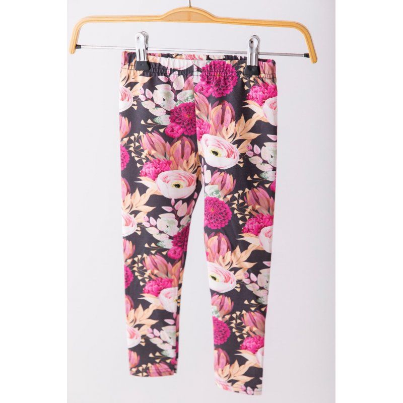 Lily Grey Legginsy czarne w różowe kwiaty Lily Grey - 1