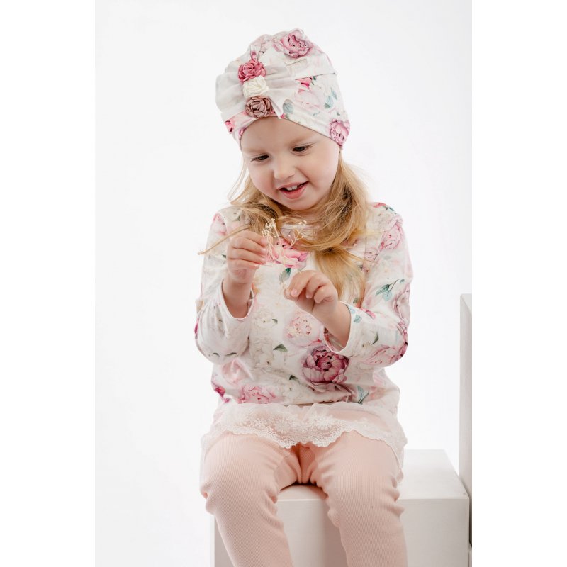 Jamiks BIANCA bambus turban piwonie z kwiatami 3D Jamiks - 1