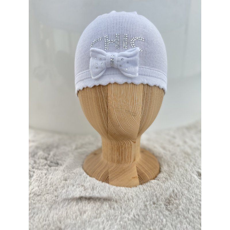 Barbaras Czapka dziewczęca biała z kokardką BM 44/0 Barbaras - 1