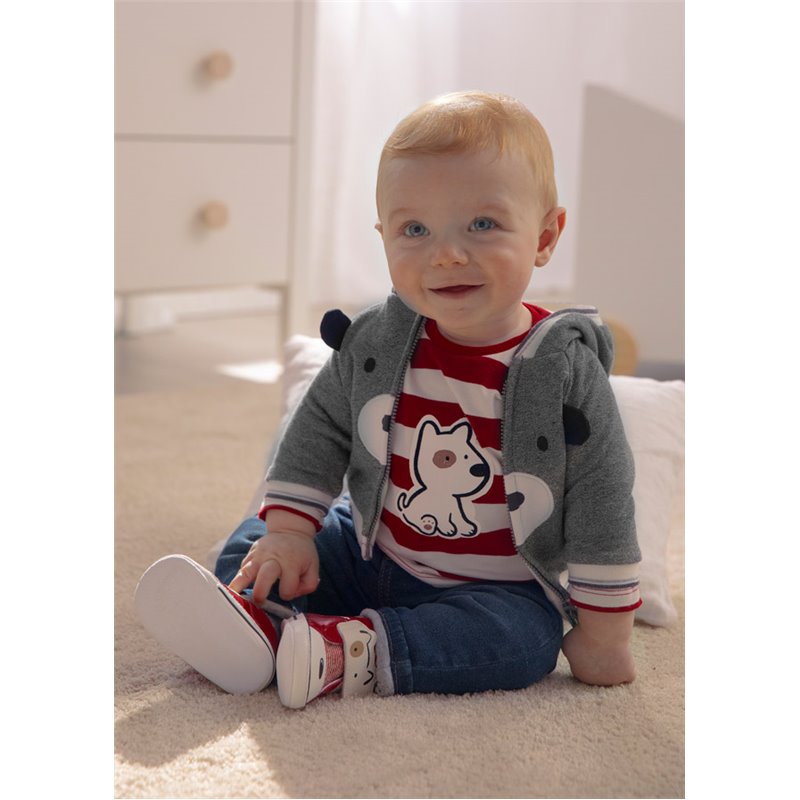 Mayoral Bluza szara zapinana na suwak dla noworodka ECOFRIENDS 2409 col. 11