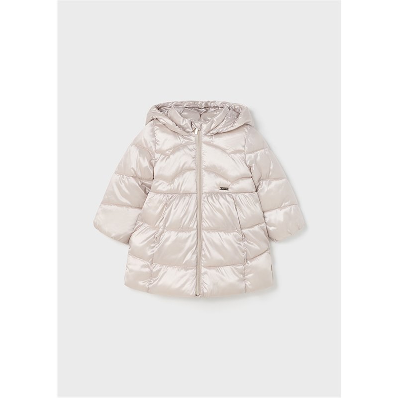 Mayoral Kurtka kremowa pikowana długa dla niemowlęcia ECOFRIENDS 2438 col. 87