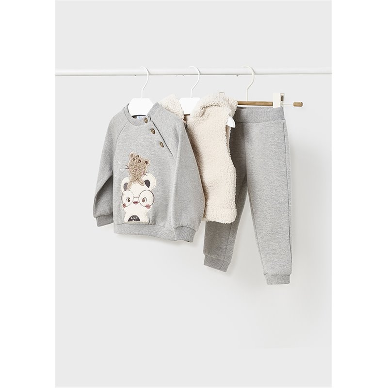 Mayoral Dres szary z kamizelką dla niemowlęcia 2836 col. 51