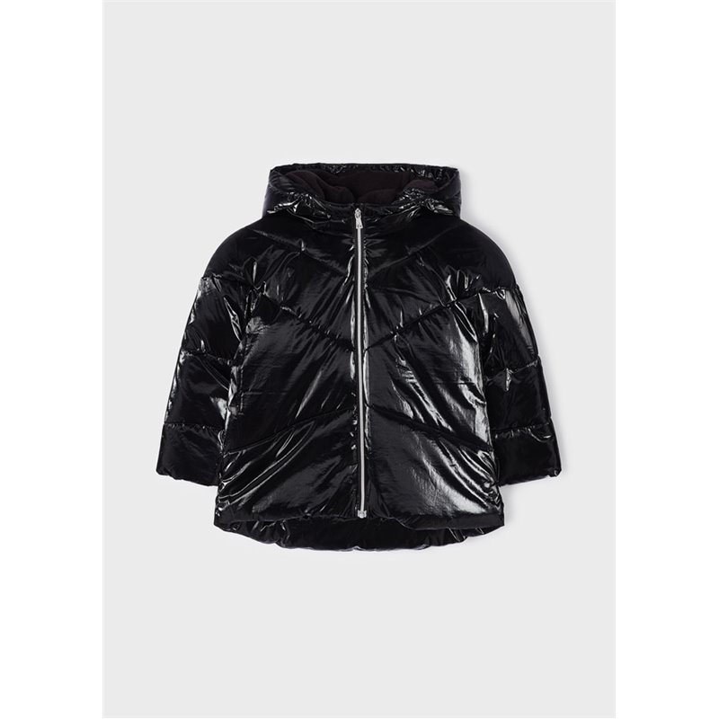 Mayoral Kurtka czarna metaliczna dla dziewczynki ECOFRIENDS 4487 col. 46