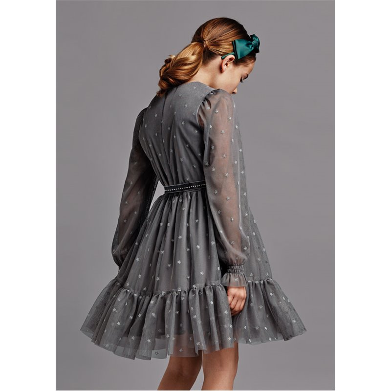 Mayoral Sukienka szara tiulowa dla dziewczynki