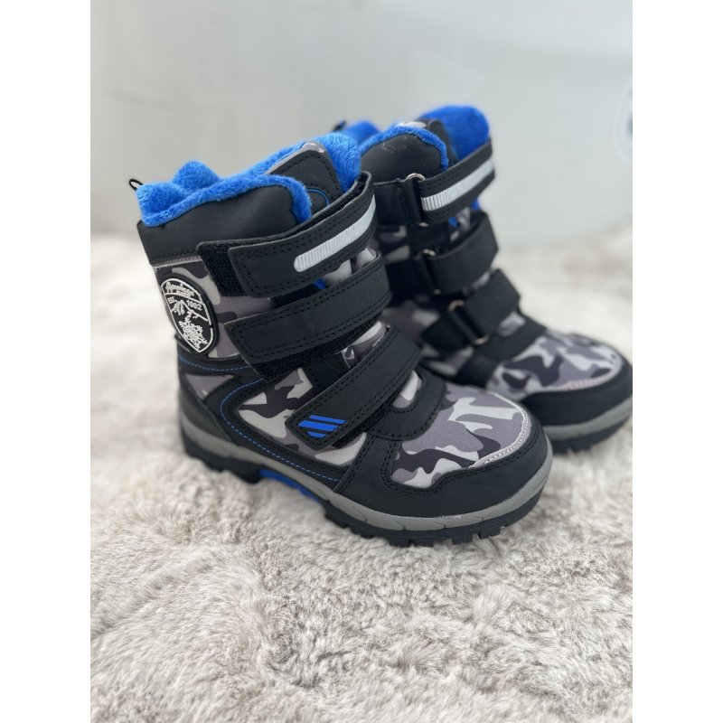 AMERICAN CLUB Buty zimowe śniegowce czarno szare moro HL21/19 American Club - 1