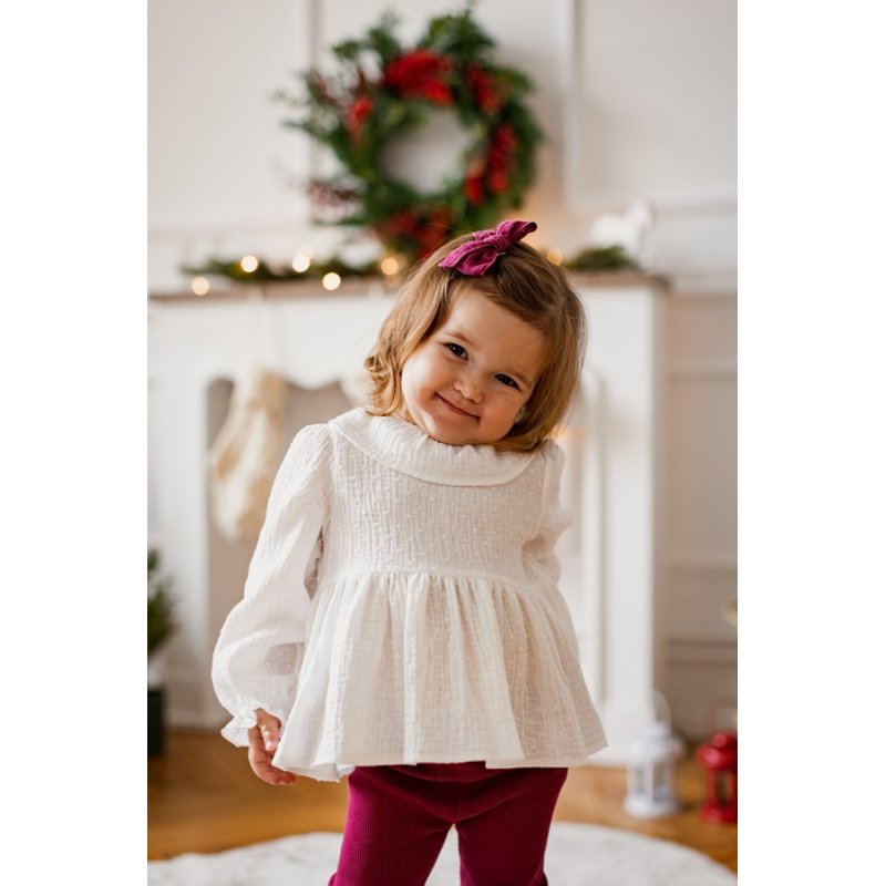 NITKI KIDS Bluzeczka muślinowa KREMOWA Nitki Kid's Fashion - 1