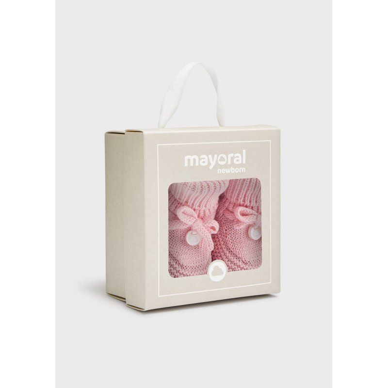 Buciki trykotowe różowe dla noworodka ECOFRIENDS 9577 col.58 Mayoral - 1