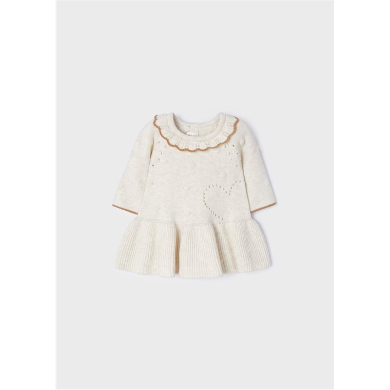 Mayoral Sukienka trykotowa beżowa dla noworodka 2802 col. 24 Mayoral - 1