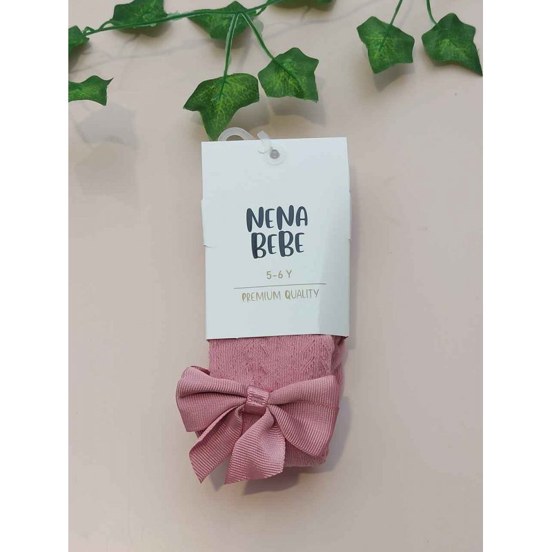 NENA BEBE Rajstopy ażur b.róż  kokardka NENA BEBE - 1