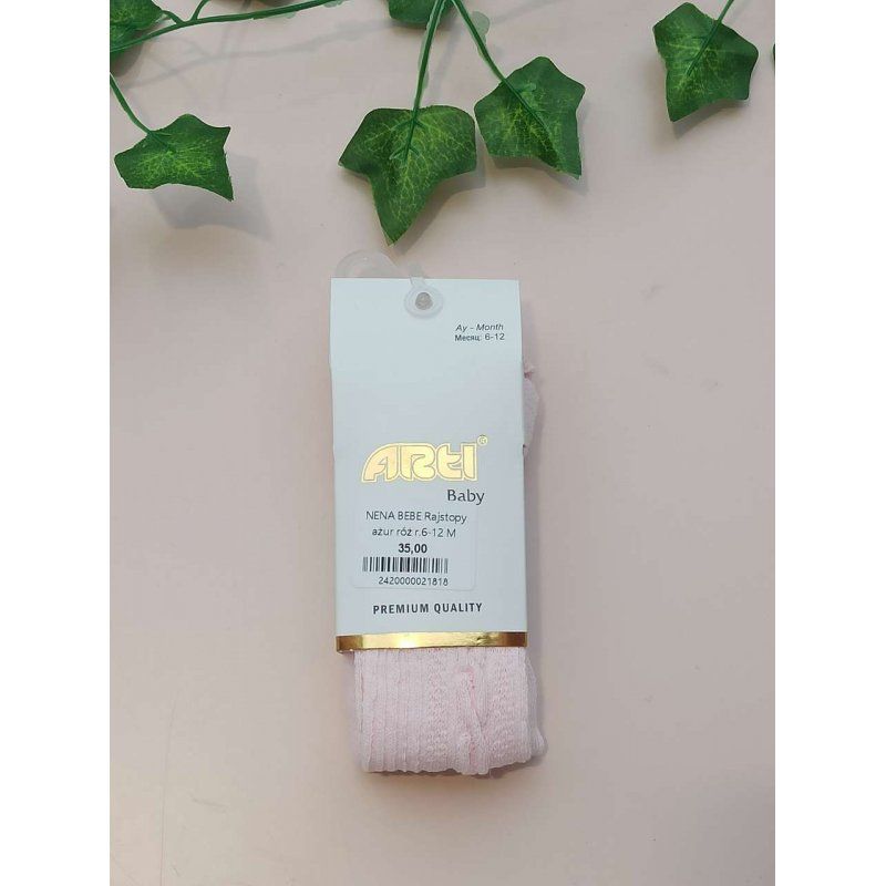 NENA BEBE ARTI Rajstopy ażurowe jasno różowe NENA BEBE - 1