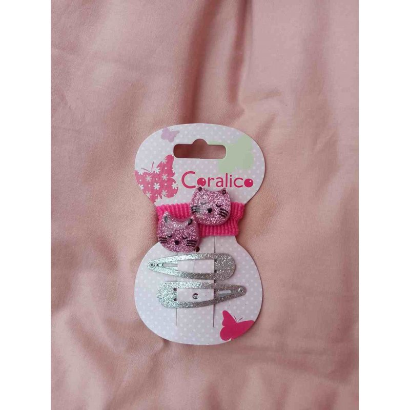 Coralico gumki kotki/ spinki srebro  - 1