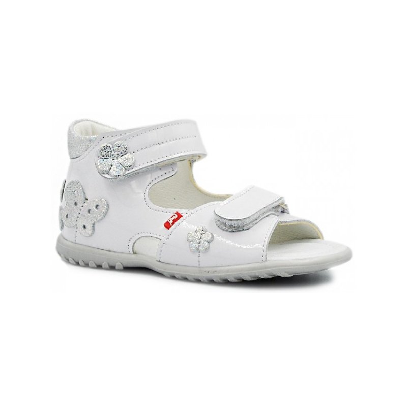 Ostatnie sztuki.Emel buty sandały białe lakierowane E2207-18 Emel - 1