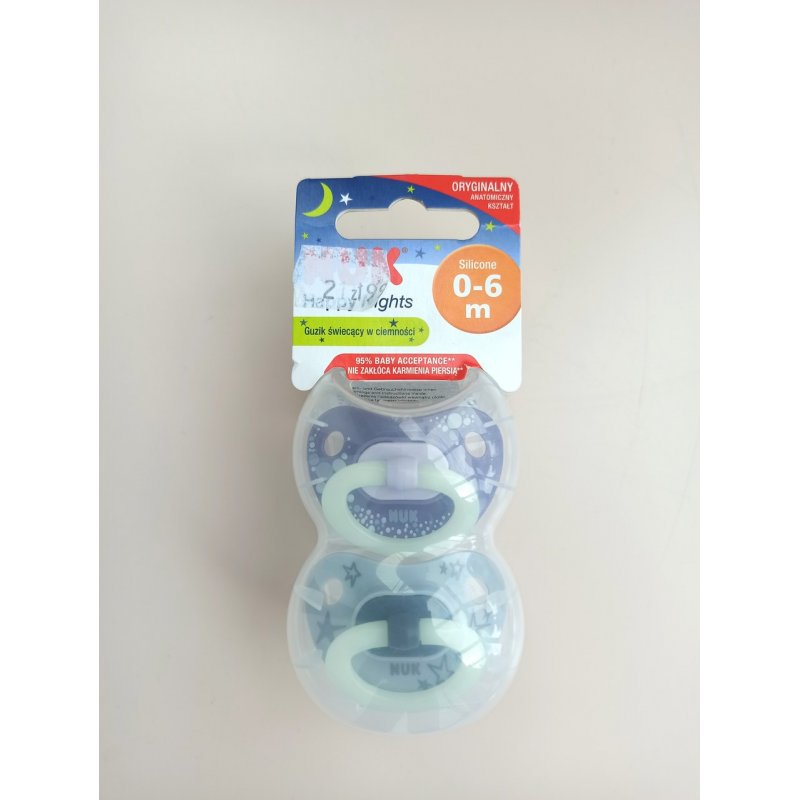NUK smoczek z guzikiem świecącym w ciemności 0-6 msc Nuk - 2